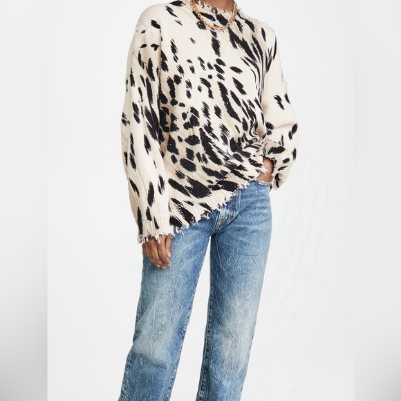 R13 oversized cheetah sweater - Picture 1 of 7